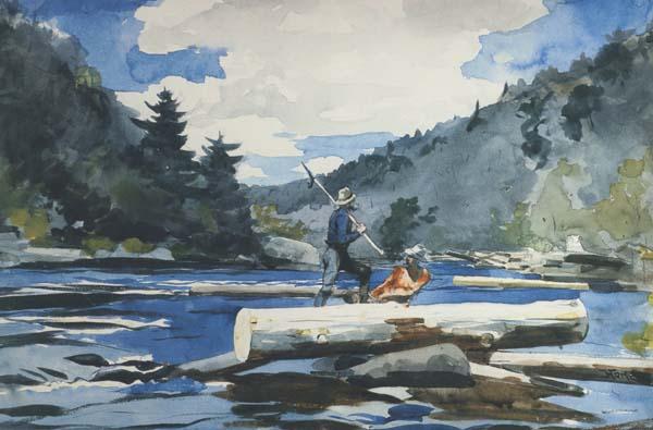 Winslow Homer Hudson River - Logging (mk44) France oil painting art